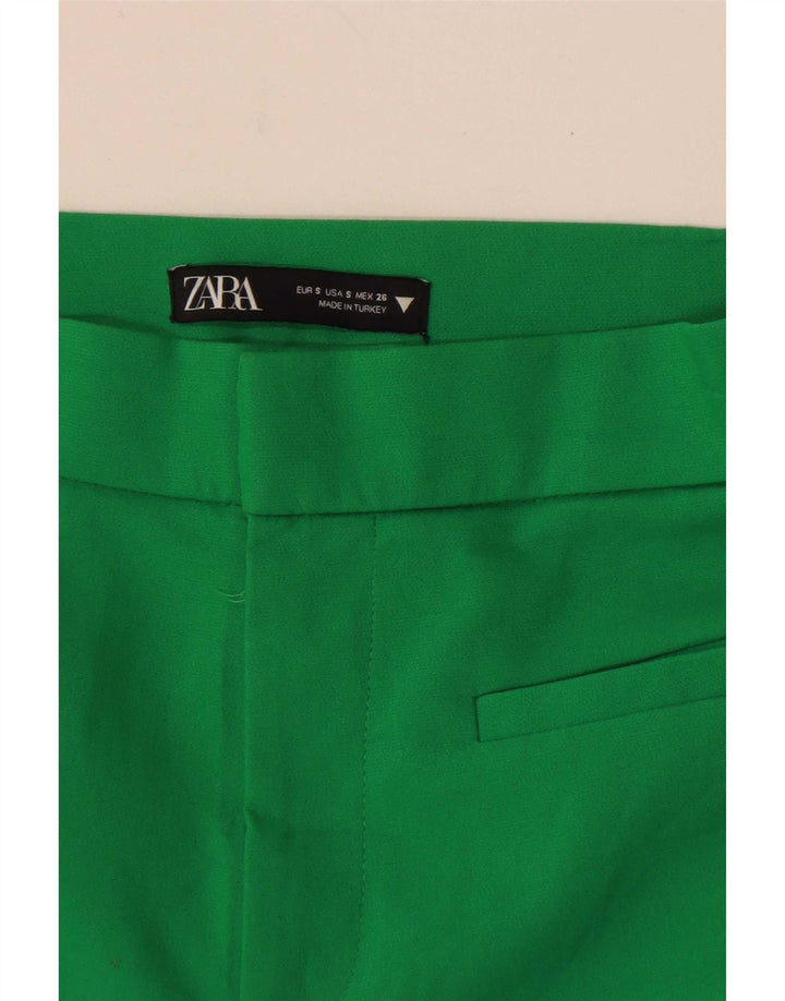 Zara Mujer Pantalones Capri Pequeño W26 L22 Verde