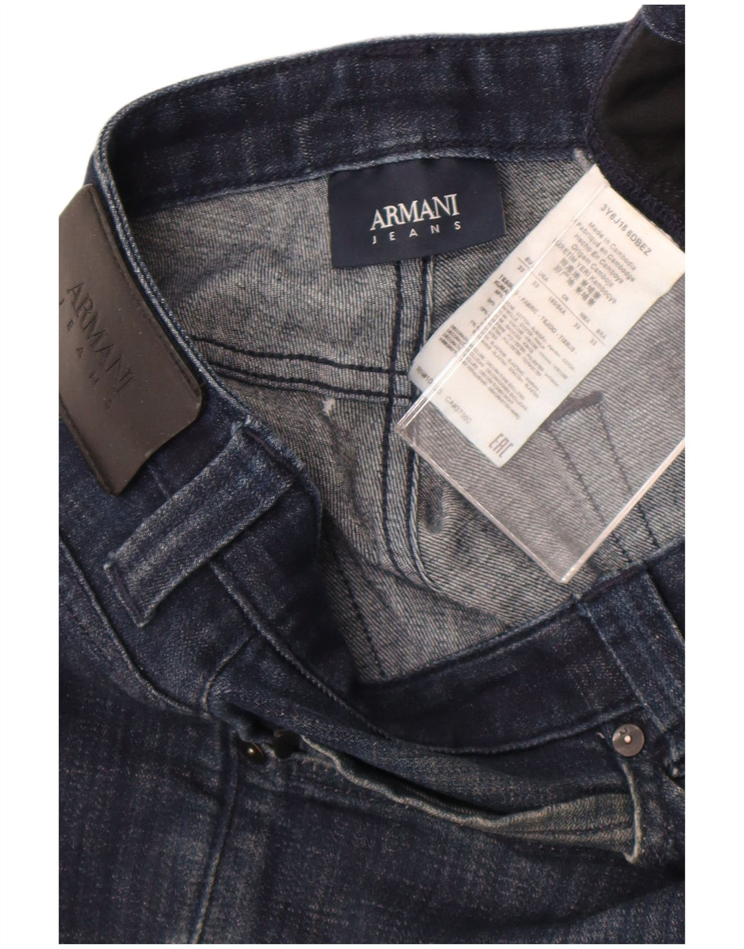 Vaqueros Armani Hombre Rectos W33 L29 Algodón Azul