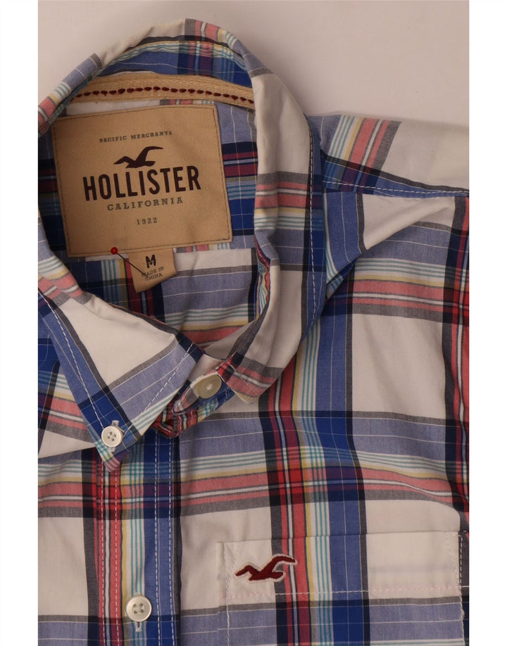 Camisa Hollister Hombre Algodón A Cuadros Azul Medio