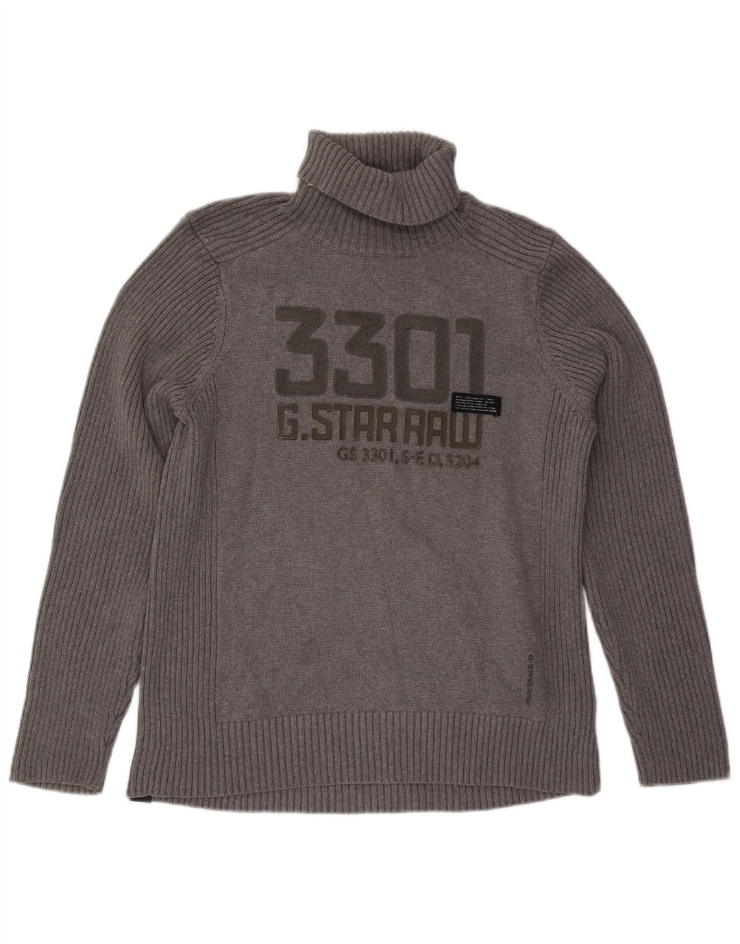 G-Star Jersey con cuello vuelto y gráfico para hombre XL Algodón gris