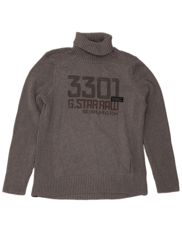 G-Star Jersey con cuello vuelto y gráfico para hombre XL Algodón gris