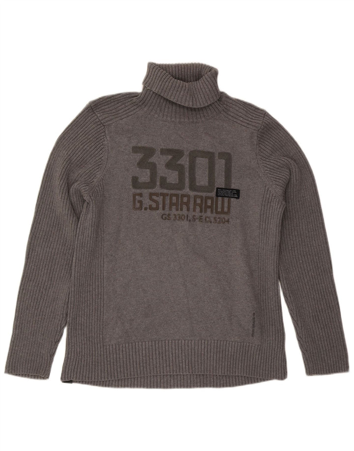 G-Star Jersey con cuello vuelto y gráfico para hombre XL Algodón gris