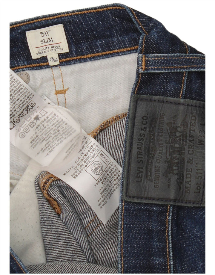 Levi's Hombre 511 Slim Jeans W33 L32 Algodón Azul