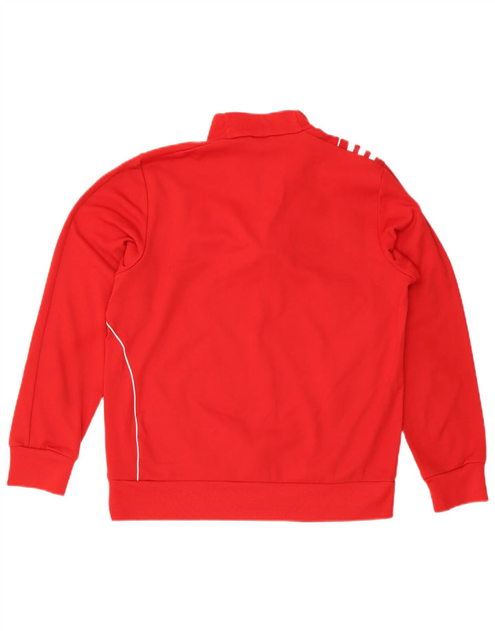 Adidas Hombre Zip Neck Sudadera Jumper Medium Rojo Poliéster
