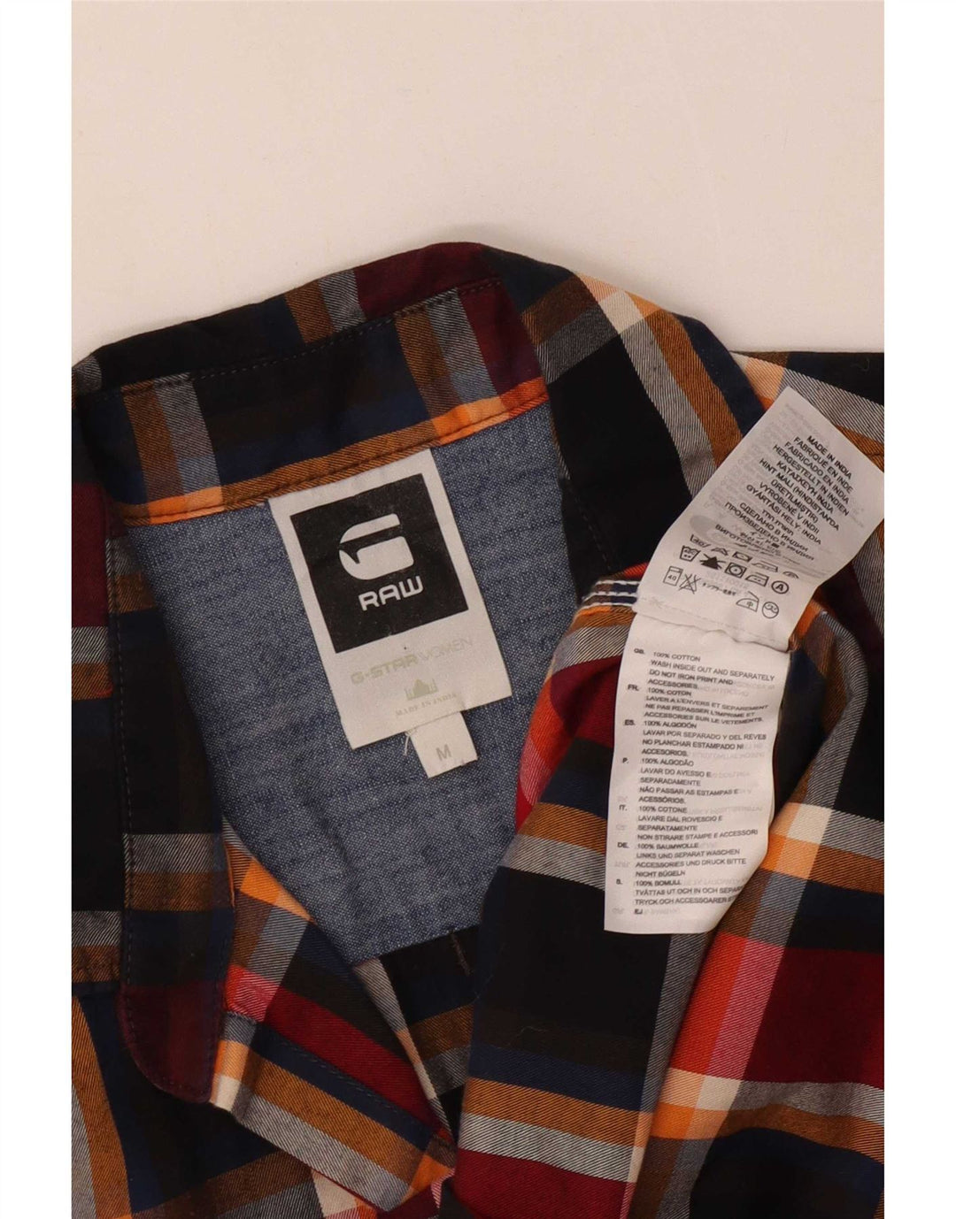 G-Star Hombre Camisa De Franela Mediana De Algodón A Cuadros Multicolor