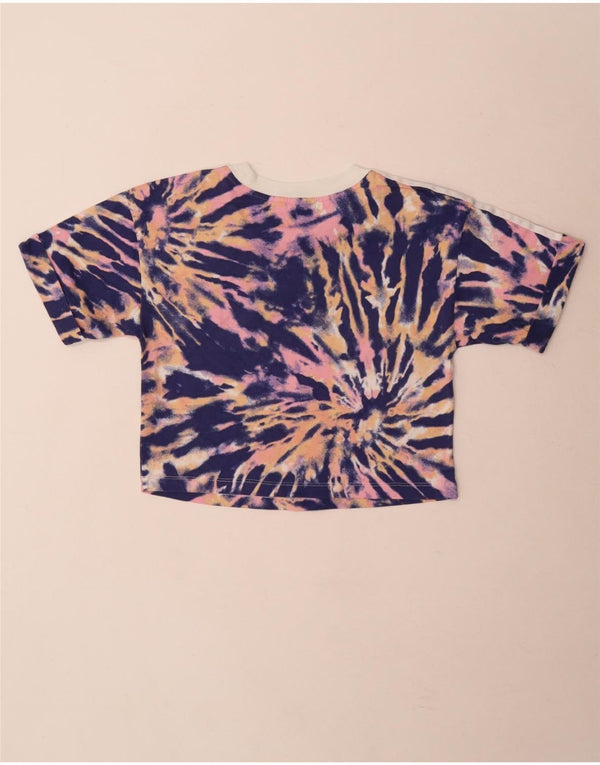 Adidas Camiseta corta gráfica para mujer UK 12 Medium Multicolor Tie Dye