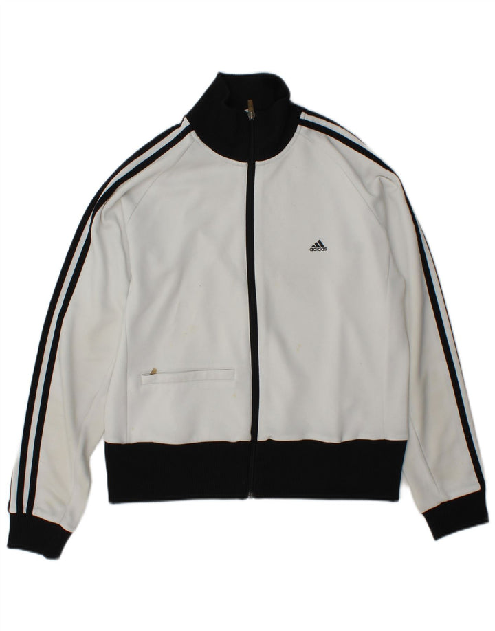 Adidas - Chaqueta de chándal para mujer, talla 40, XL, color blanco, poliéster
