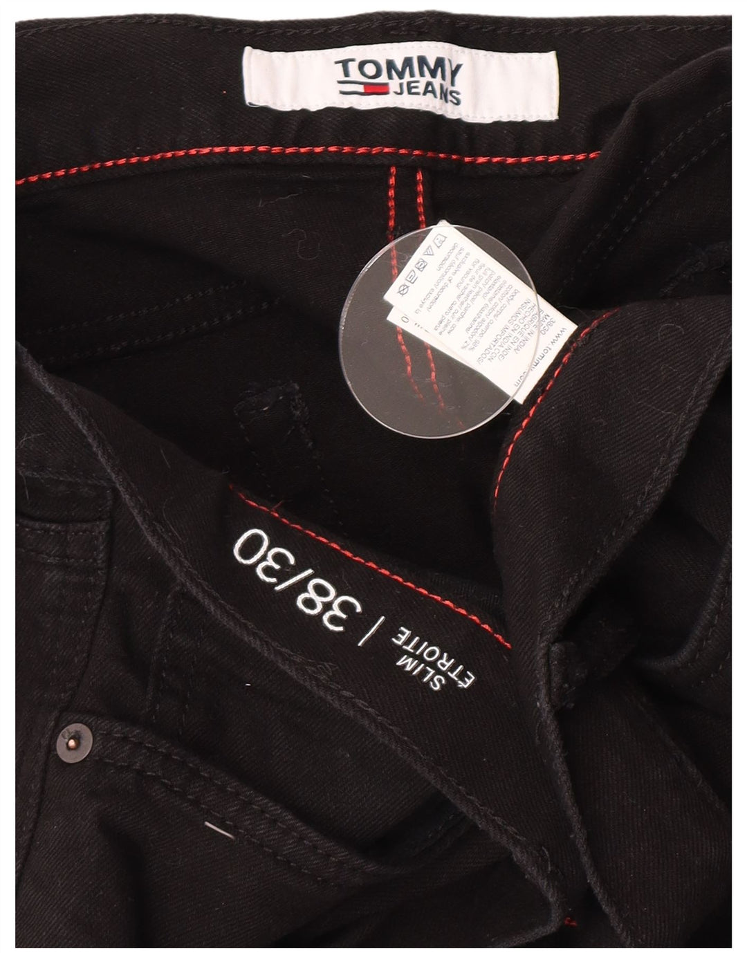 Tommy Hilfiger Vaqueros ajustados para hombre W38 L30 Algodón negro