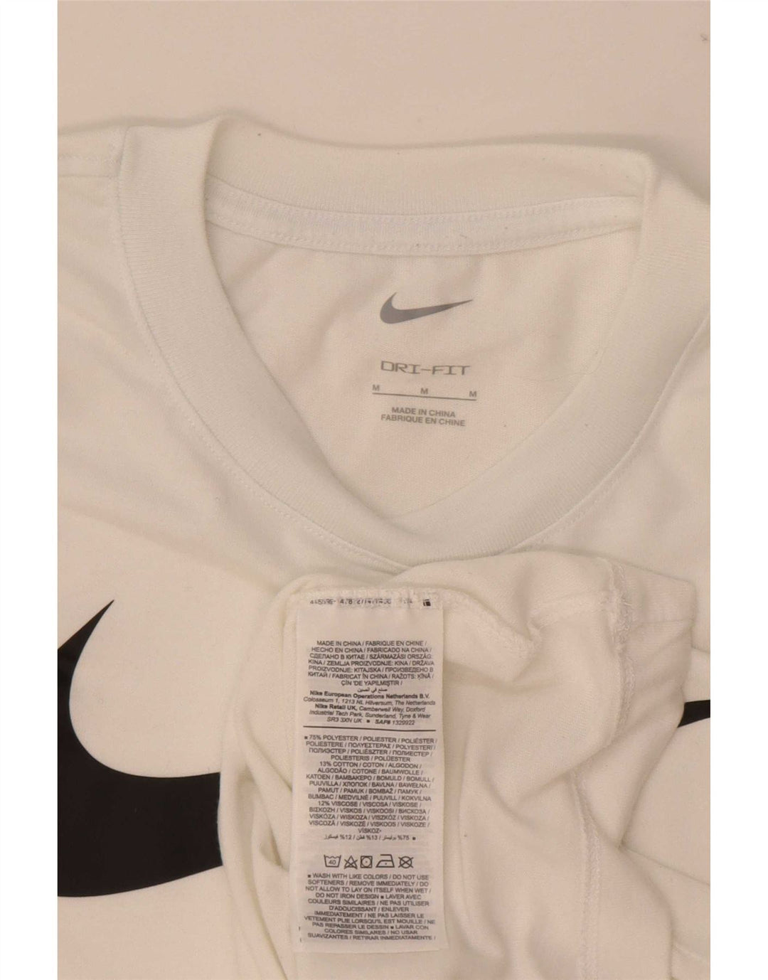 Camiseta Nike Dri Fit Graphic para hombre Top poliéster blanco mediano
