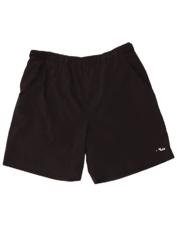 Fila Shorts deportivos para hombre Poliéster negro mediano