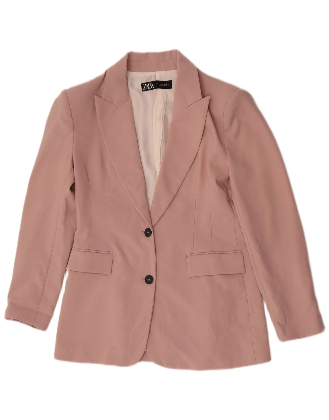 Zara Traje de 2 piezas con 2 botones para mujer UK 16 Large W32 L31 Poliéster rosa