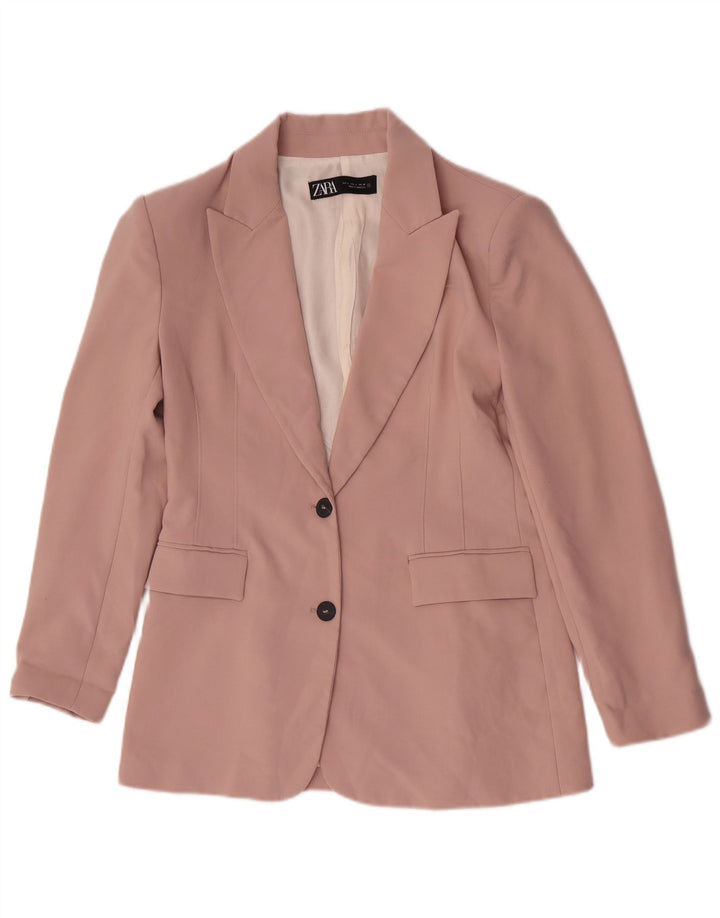 Zara Traje de 2 piezas con 2 botones para mujer UK 16 Large W32 L31 Poliéster rosa