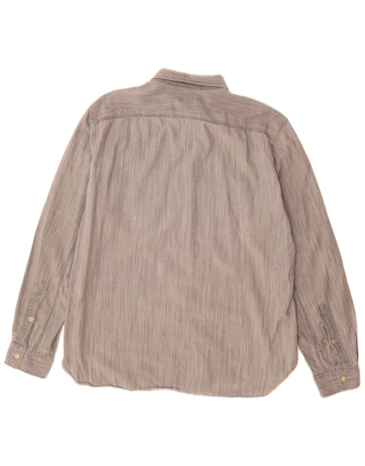 J. Crew Camisa entallada para hombre de algodón gris grande