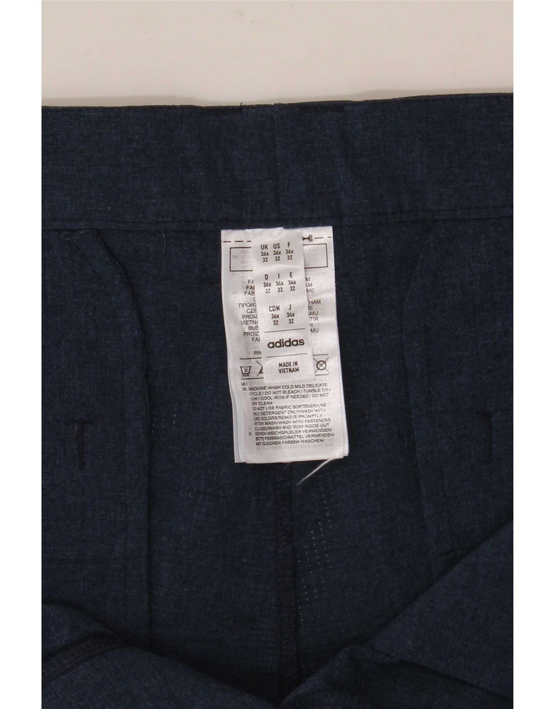 Pantalón chino recto Adidas para hombre W36 L28 Poliéster azul marino