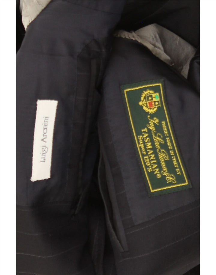 TASMANIAN Chaqueta tipo blazer de 3 botones para hombre UK 38 Mediana azul marino a rayas