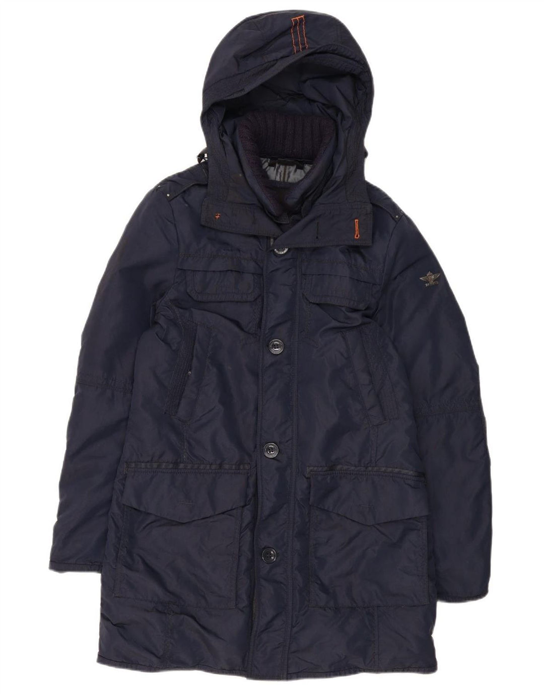 Dekker Abrigo acolchado con capucha para hombre UK 36 Small Azul marino Poliamida