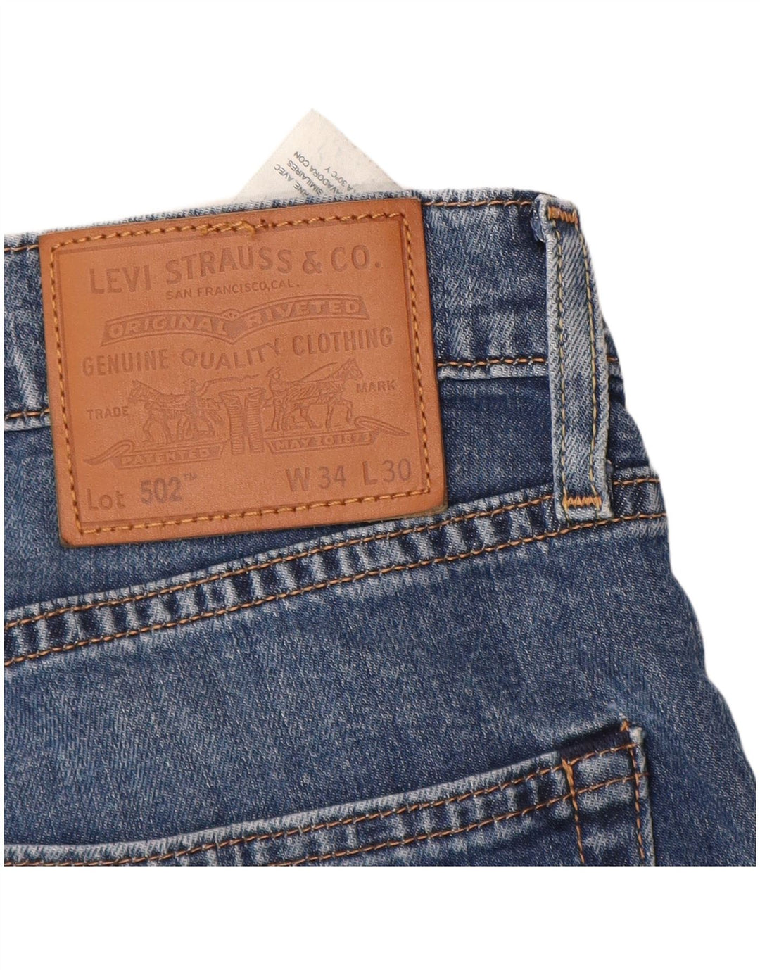 LEVI'S Vaqueros cónicos 502 para hombre W34 L30 Algodón azul