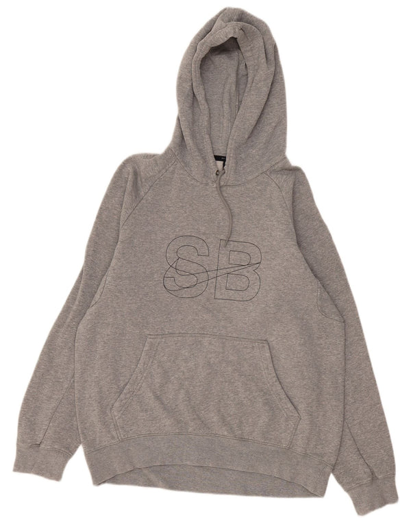 Nike Jersey con capucha y estampado gráfico de algodón moteado en gris medio