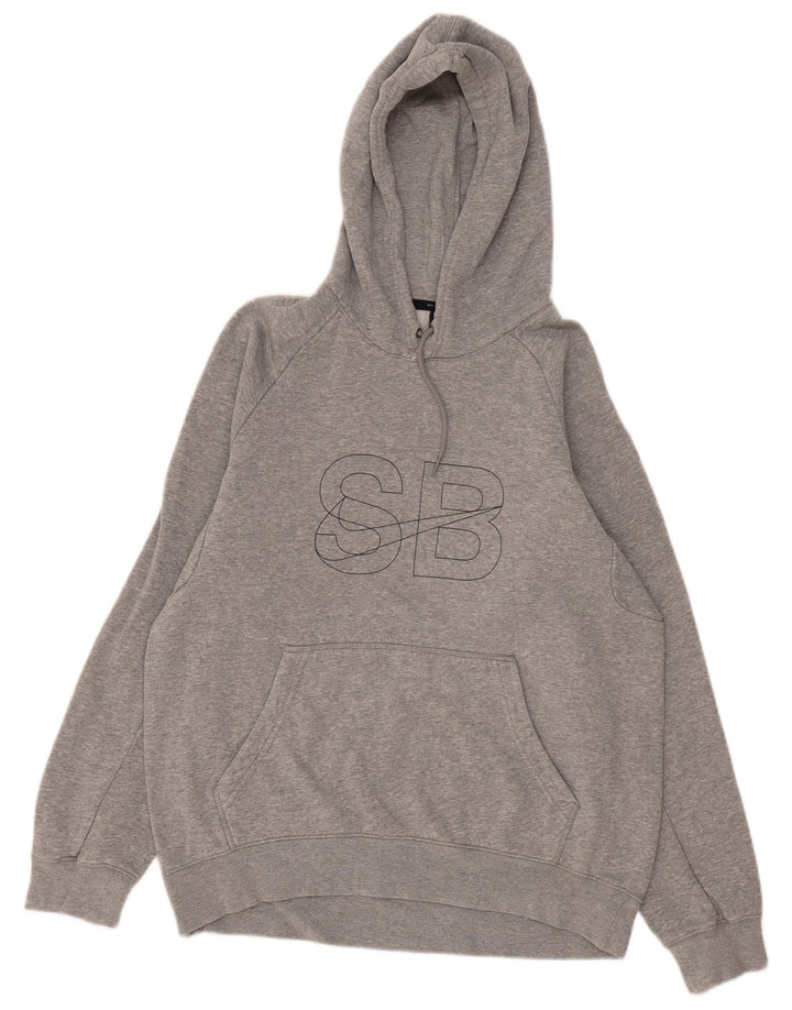 Nike Jersey con capucha y estampado gráfico de algodón moteado en gris medio