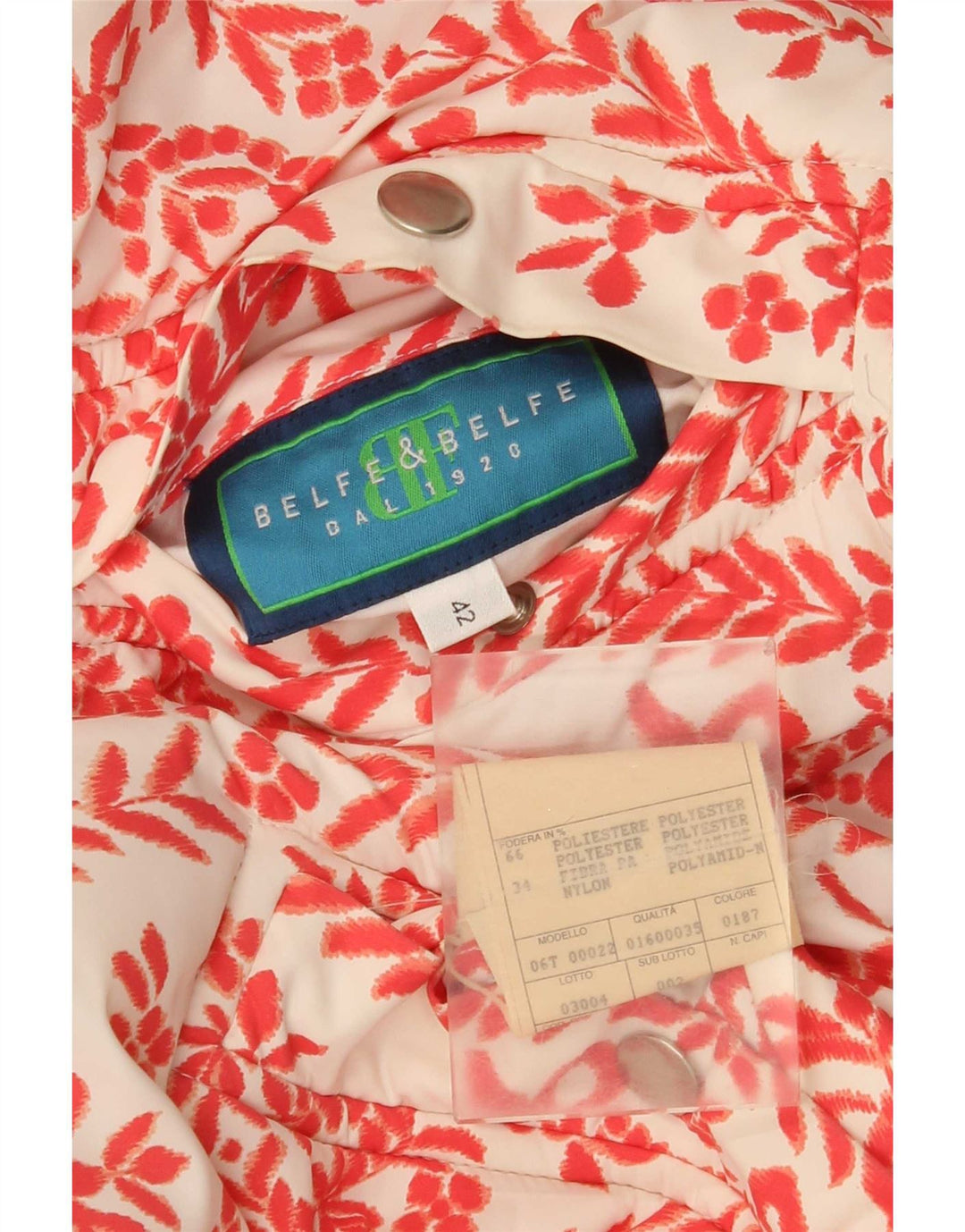 Belfe & Chaqueta reversible con capucha extragrande para mujer IT 42 Medium Red Floral