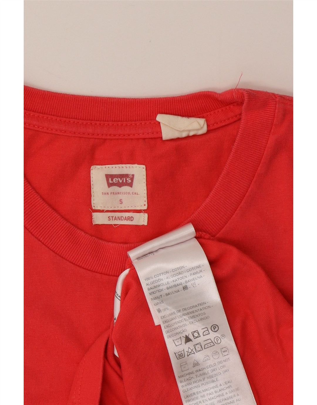 LEVI'S Camiseta estándar para hombre Top Small Red Cotton