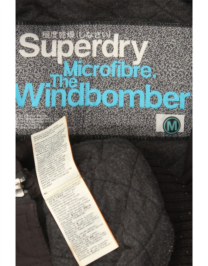 Superdry Chaqueta cortavientos con capucha The Windbomber para mujer, talla 44, talla M, color negro