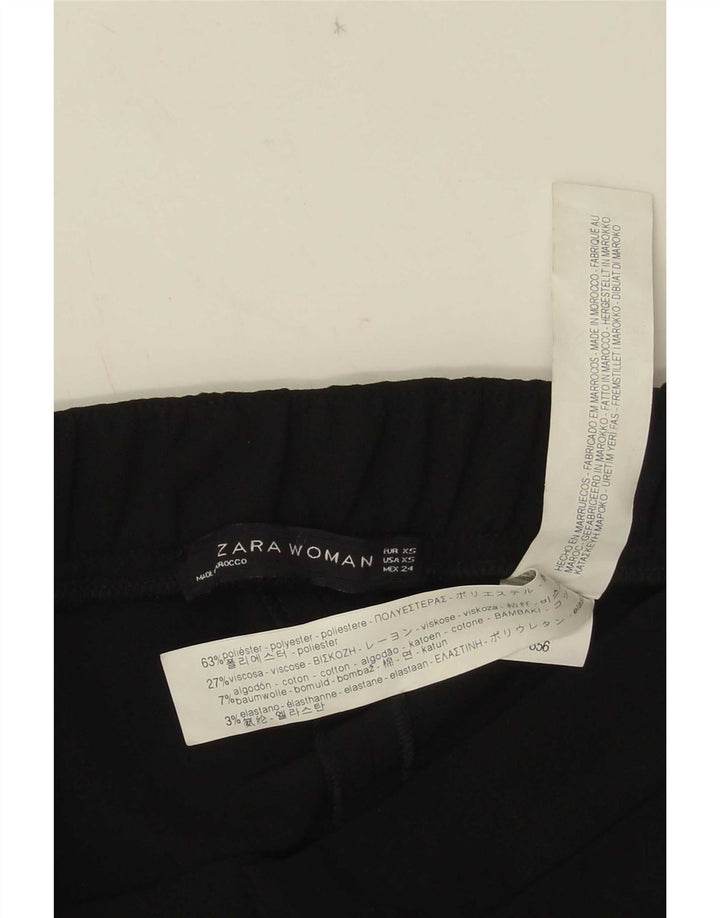 Zara Mujer Pantalón Cropped Bootcut XS W24 L24 Poliéster Negro
