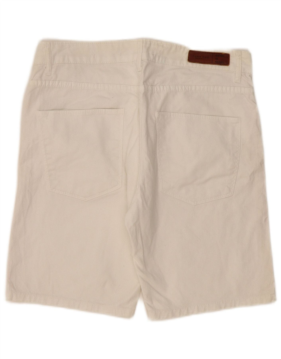 Zara Pantalones cortos de mezclilla para hombre EU 44 Large W34 Blanco