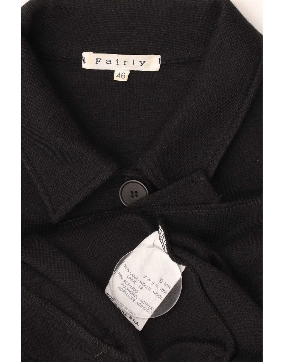 Abrigo Fairly para mujer IT 46 Lana negra grande