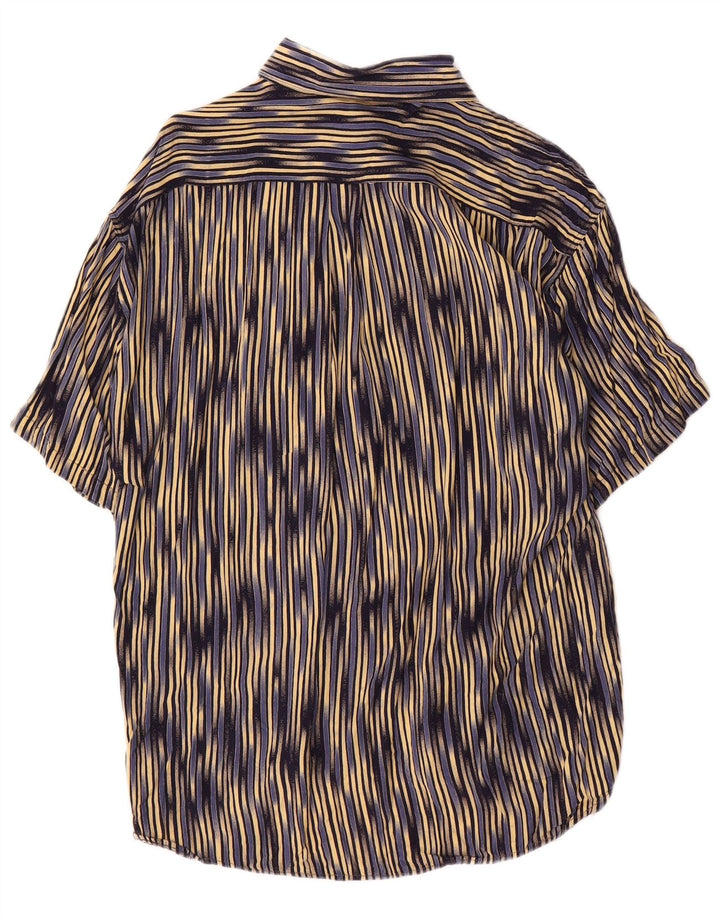 Camisa Tipo' S Hombre Manga Corta Grande Viscosa Rayas Multicolor