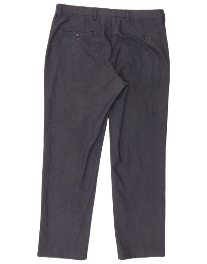 Marks & Spencer Pantalones casuales rectos a medida para hombre W34 L29 Azul
