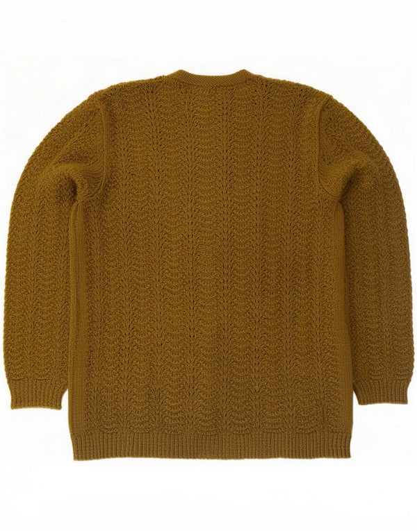 Suéter tipo cárdigan vintage para mujer UK 46 Large Khaki