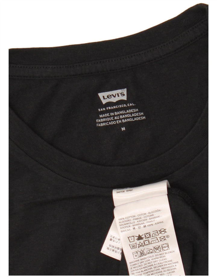 Levi's Camiseta gráfica para hombre Top Medium Black Cotton