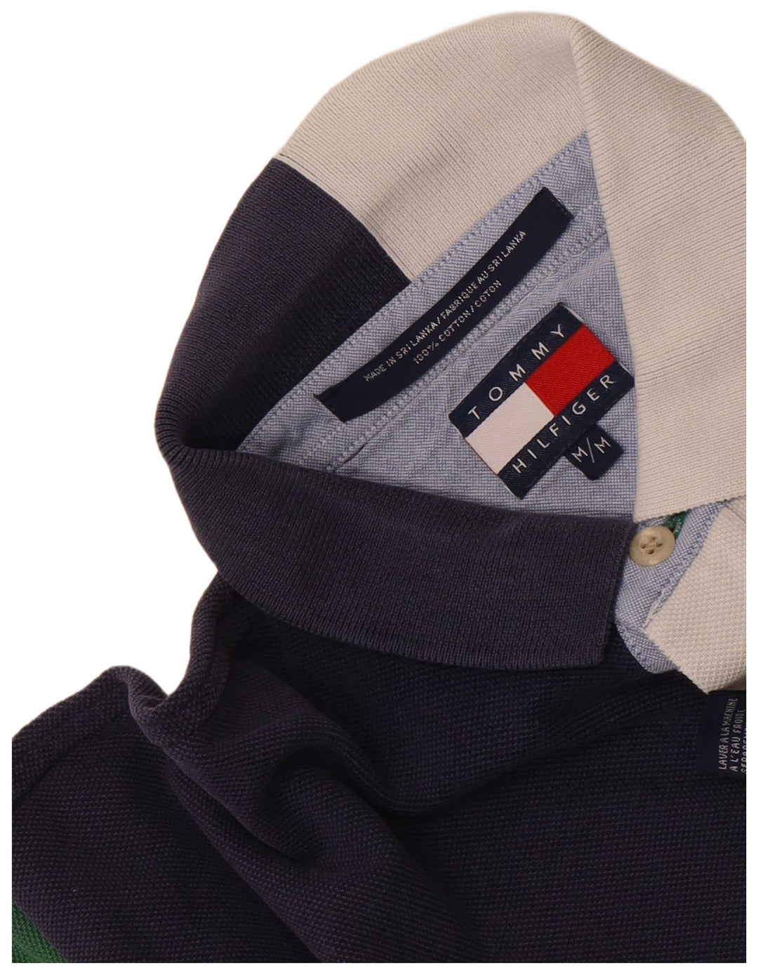 Polo Tommy Hilfiger de hombre de algodón color block mediano multicolor