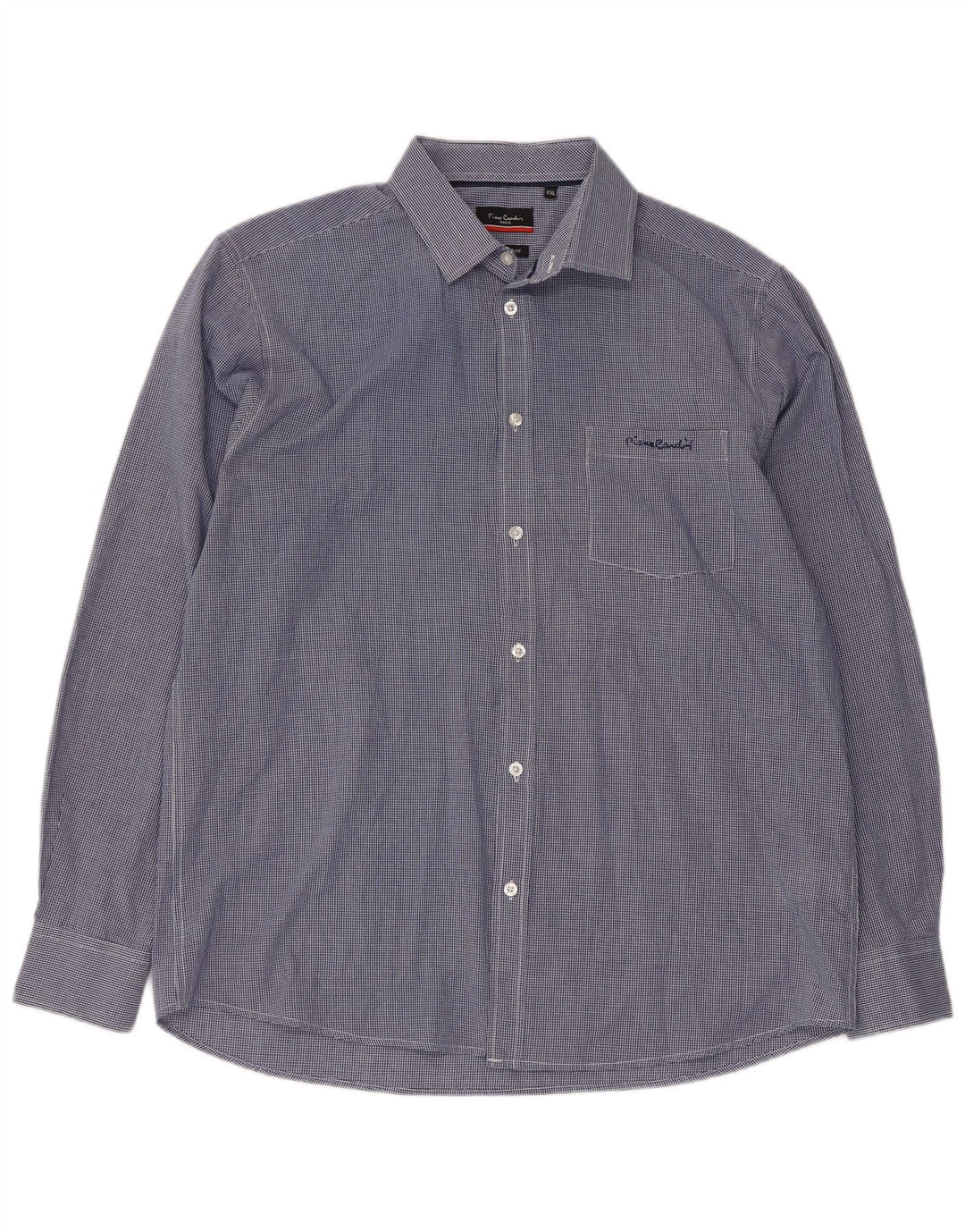 PIERRE CARDIN Camisa de corte regular para hombre 2XL Poliéster a cuadros azul