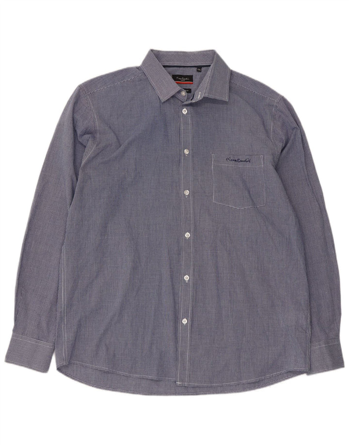 PIERRE CARDIN Camisa de corte regular para hombre 2XL Poliéster a cuadros azul