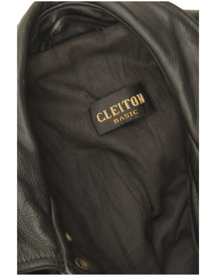 Chaqueta de cuero vintage para hombre Reino Unido 42 XL Negro
