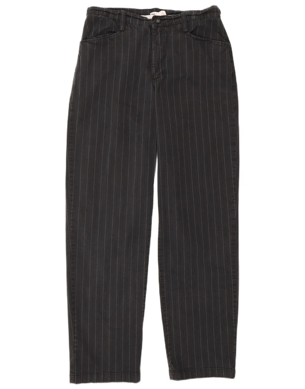 Lee Pantalones casuales de cintura alta para mujer US 10 Large W28 L30 Black Pinstripe