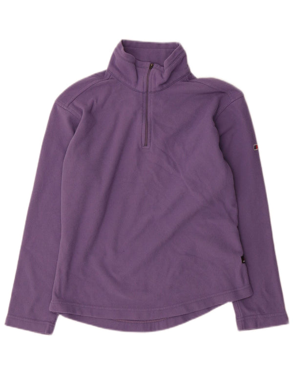 Berghaus Womens Zip Neck Fleece Jumper UK 10 Small Purple Polyester