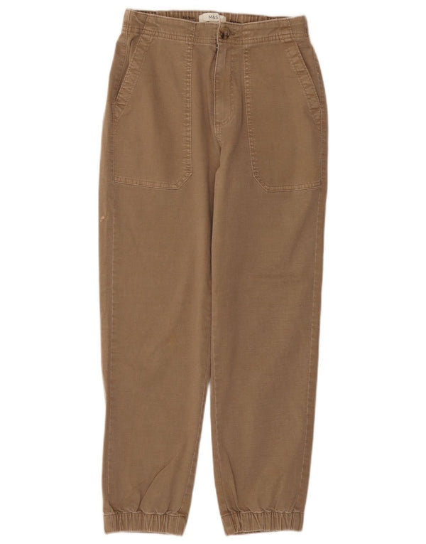Marks & Spencer Pantalones Joggers para Mujer UK 10 Small W28 L26 Algodón Beige