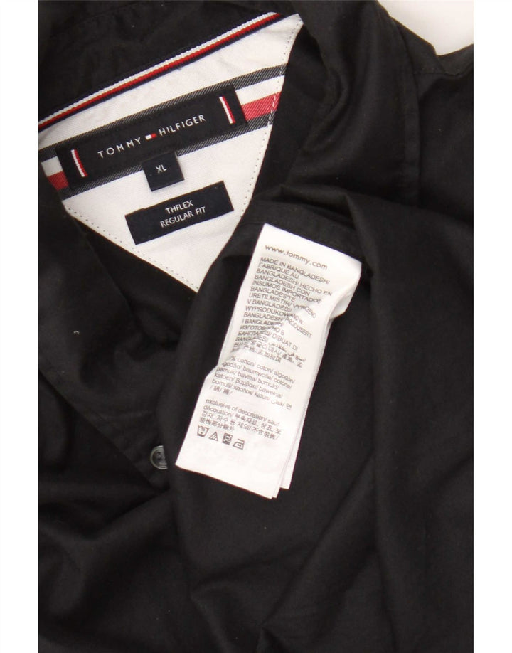 Tommy Hilfiger Camisa Regular Fit para Hombre XL Algodón Negro
