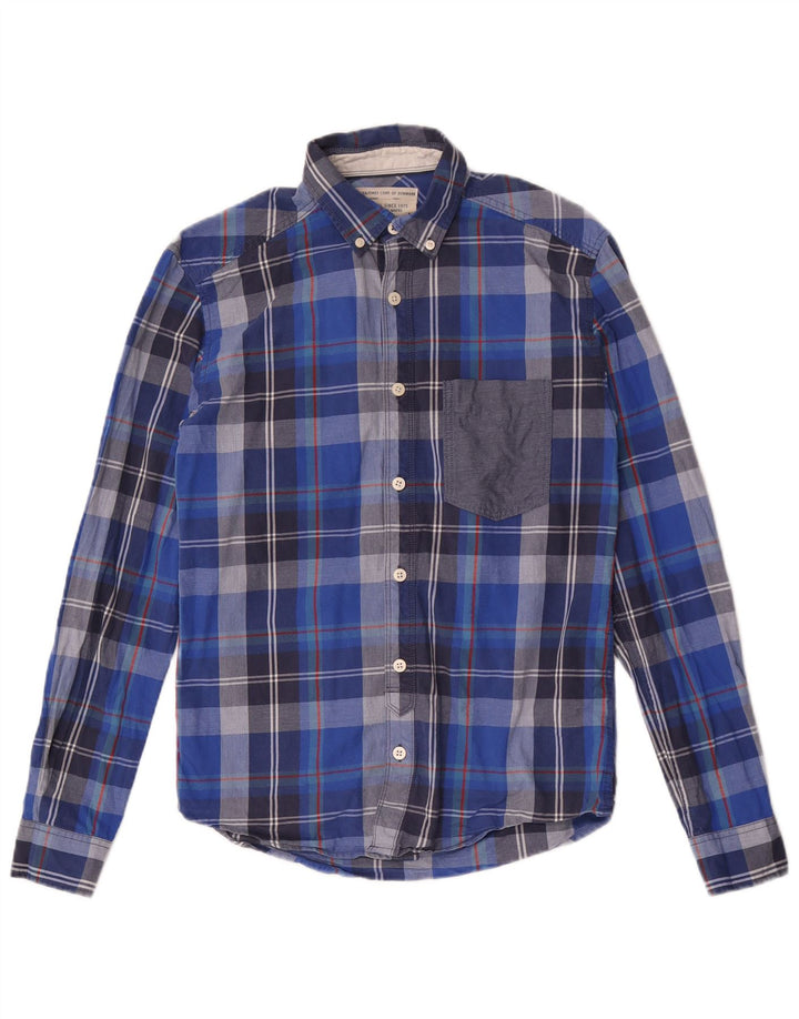 Jack & Jones Camisa de franela para niño 11-12 años Algodón a cuadros azul