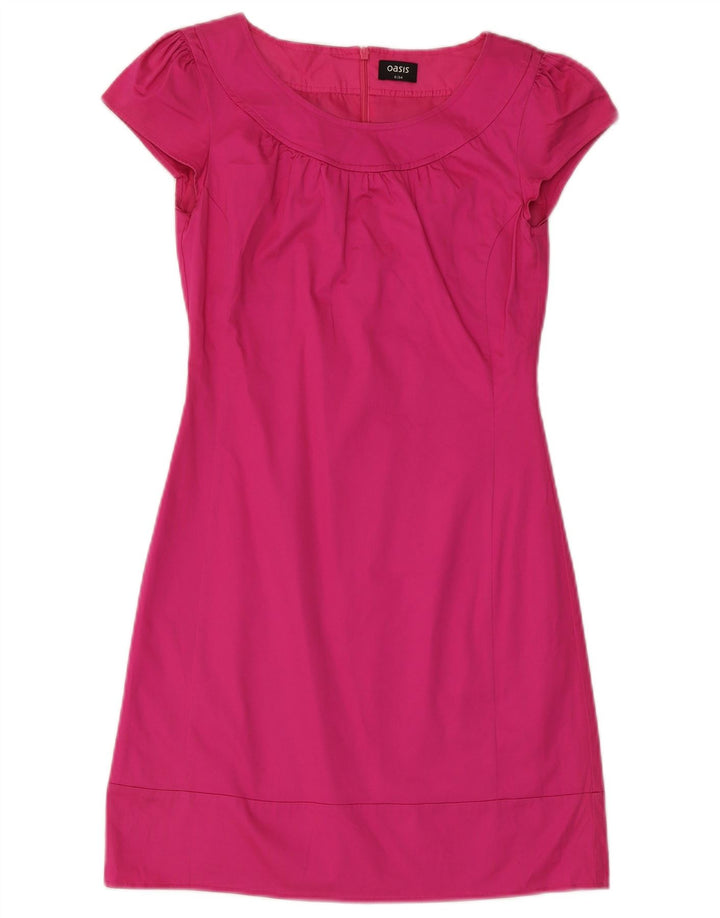 OASIS Vestido tubo para mujer UK 8 Pequeño Algodón rosa