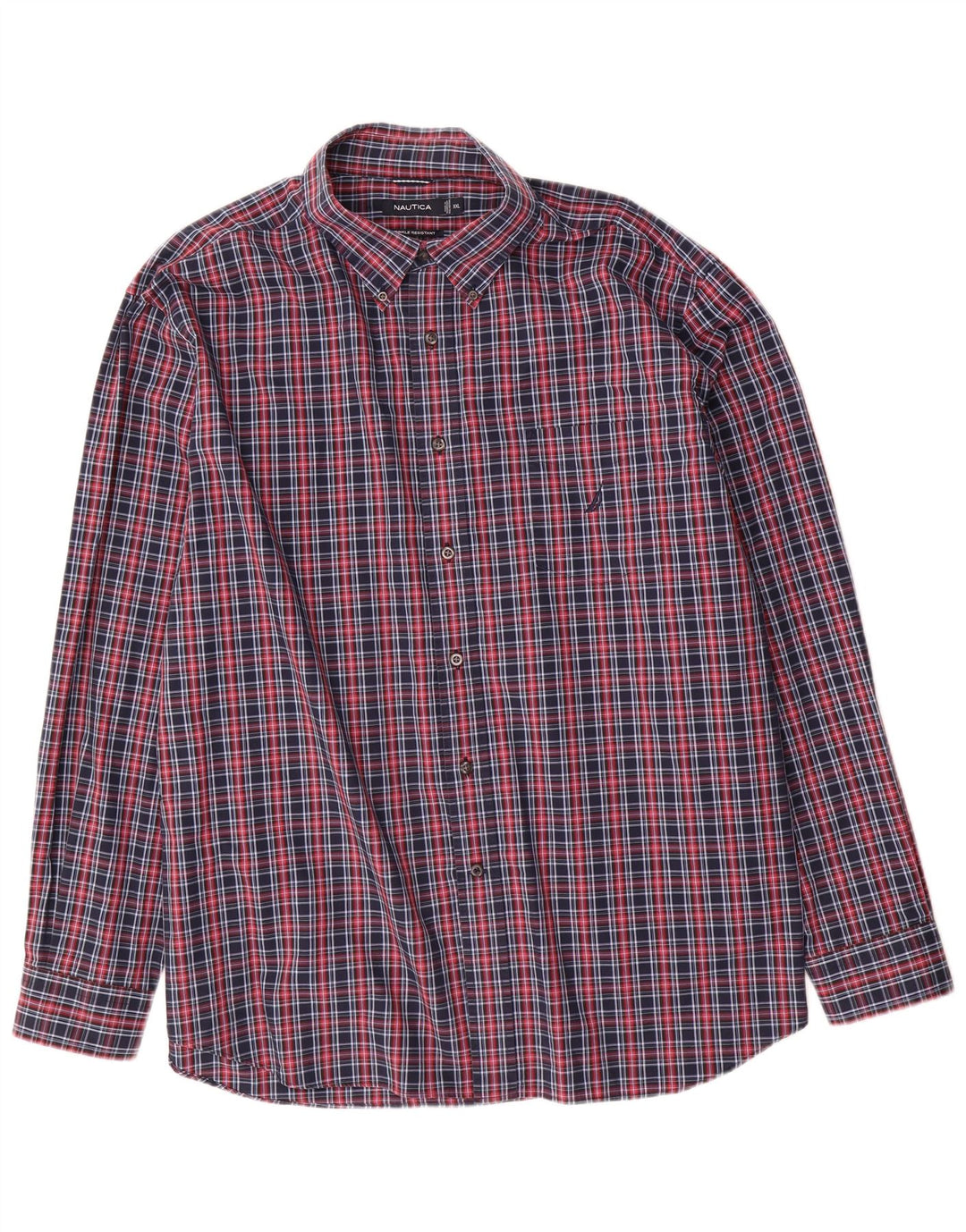 Nautica Camisa Hombre 2XL Azul Marino Cuadros Algodón