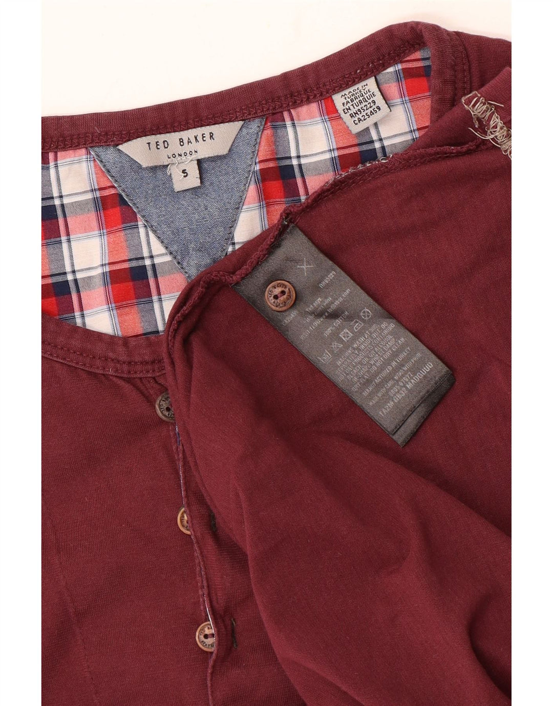 Ted Baker Camiseta Mujer Manga Larga Talla 5 XL Algodón Granate