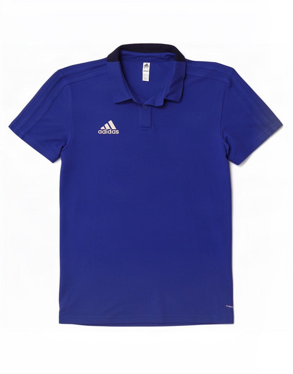 Adidas Hombre Climalite Polo Azul Medio Colorblock Algodón