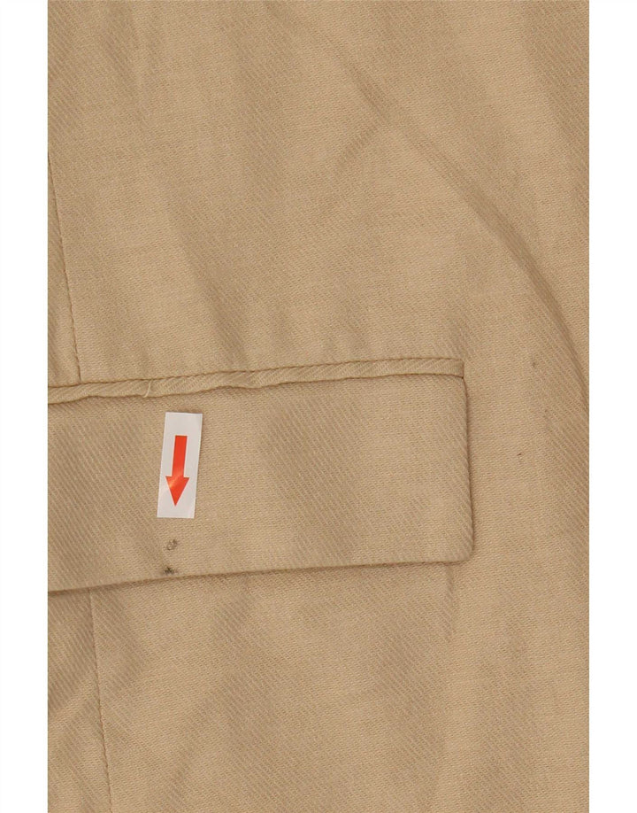 Zara Mujer Chaqueta Americana Abierta Manga 3/4 UK 42 Medium Beige