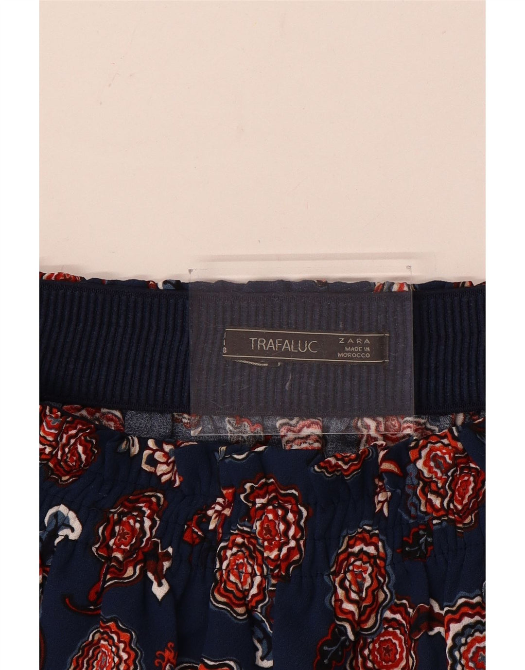 Zara Mujer Mini Falda Mediana W28 Azul Marino Floral
