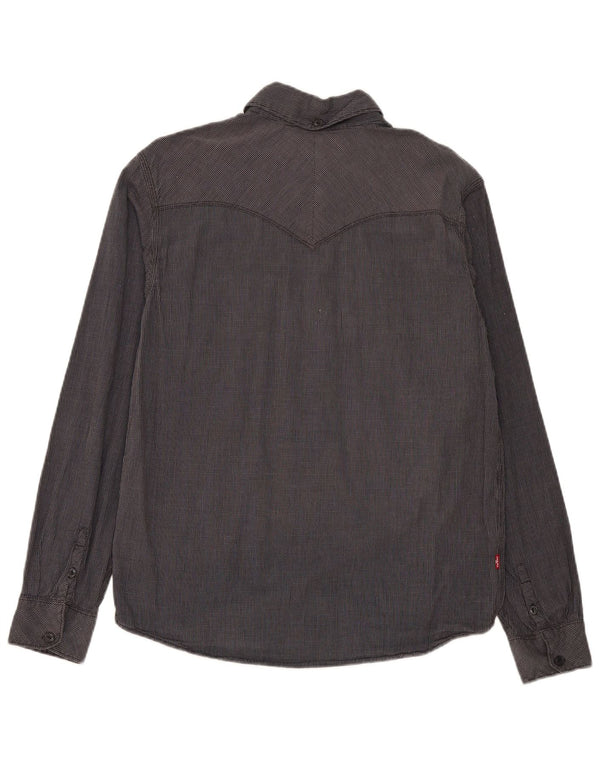 Levi's Mens Standard Fit Shirt Medium Grey Check Cotton