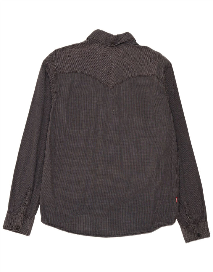 Levi's Camisa de corte estándar de algodón a cuadros gris medio para hombre